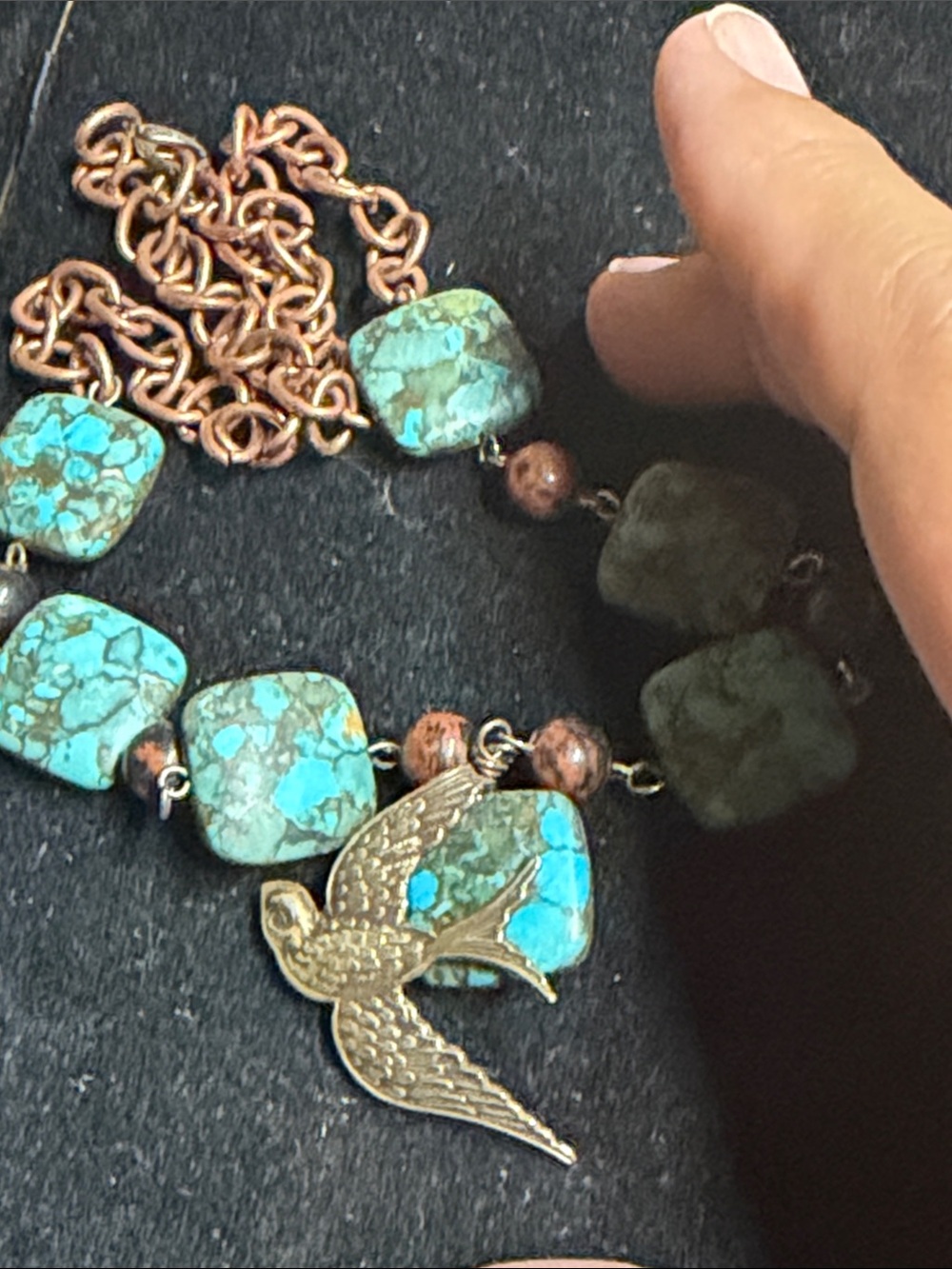 Unique Bohemian Style Bird & Faux Stones Necklace